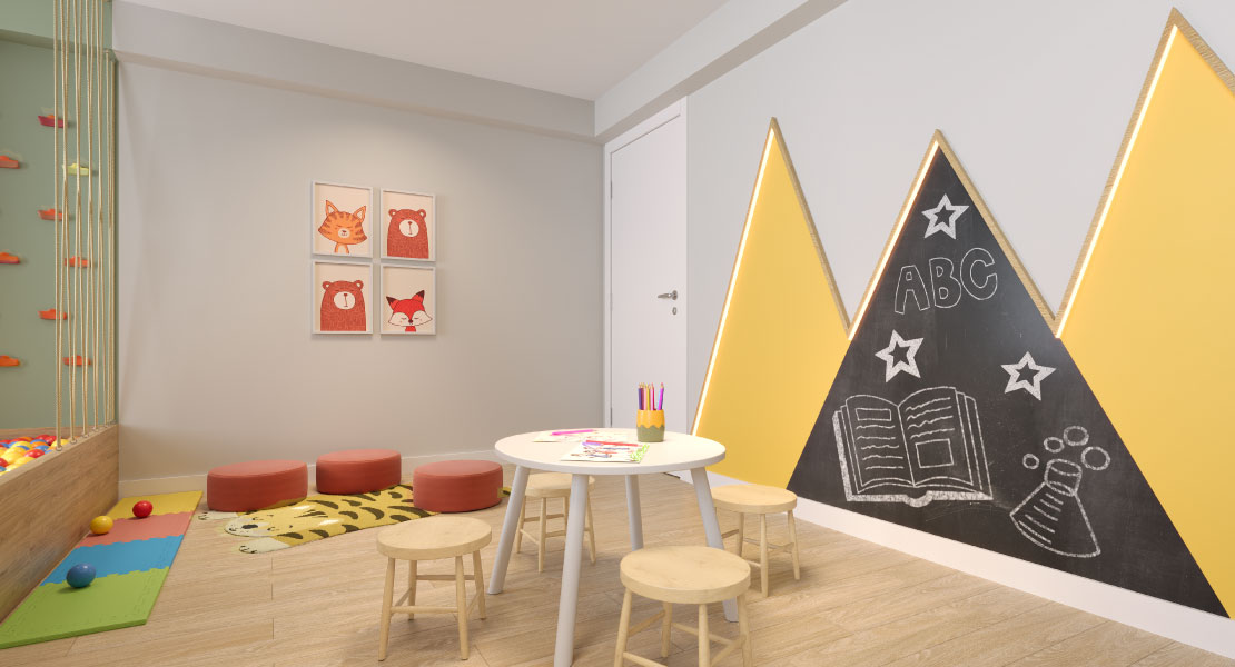 Render da brinquedoteca infantil do Alto da Colina