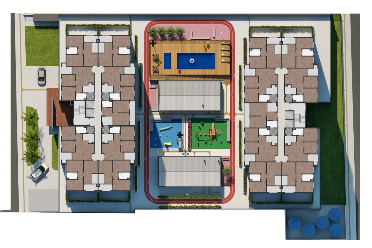 Implantação geral do Residencial Athena — distribuição das unidades